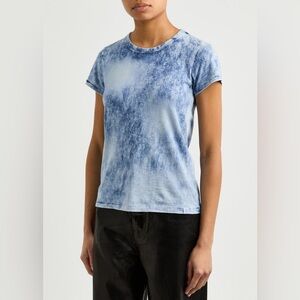 Rag & Bone The Slub Tie Dye Blue Multi Short Sleeve Women’s Tee Size Small NWT
